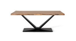 Mesa de Comedor GINER Y COLOMER Acacia y Metal Natural/Negro 200x100 cm